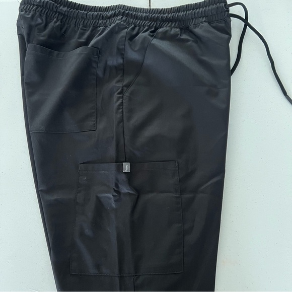 Jaanuu Cargo Scrub Pants Men Straight Stretch Drawstring J85003 Sz M 32x29 Black - Picture 12 of 13
